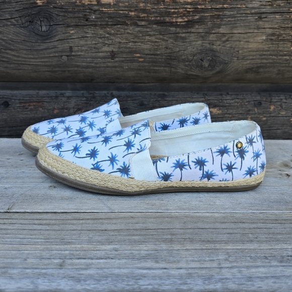 Bass Jenny Coastal Preppy Palm Tree Espadrille Comfort Flats 8M - Picture 3 of 11